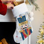 Baby Boy First Christmas Stocking Personalised Nutcracker Stocking For Children, thumbnail 1 of 4