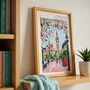 London Big Ben Travel Poster Pink Blossoms, thumbnail 5 of 10