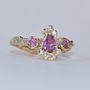 Gold Ring, Pink Sapphires And Diamonds, thumbnail 2 of 6