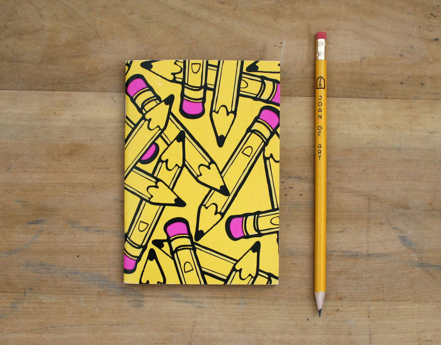 yellow pencil sketchbook by joan of art