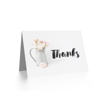 Rose Flower Bouquet In Jug Thank You Card, 2 of 4