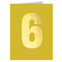 Mini Gold Foiled Number Six Card, thumbnail 2 of 5