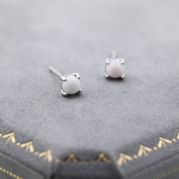 Sterling Silver Mother Of Pearl From The Queen Conch Shell Stud Earrings, 3 of 10