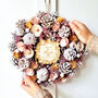 Personalised Modern Christmas Cone Wreath In Blush, thumbnail 2 of 3