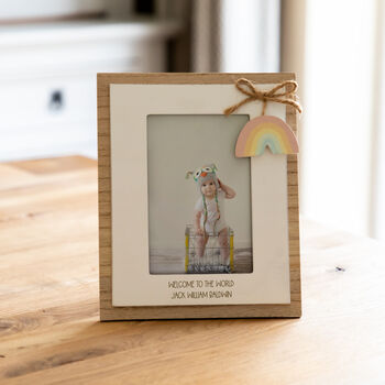 Personalised Welcome To The World Rainbow Photo Frame, 4 of 4