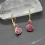 Red Ruby Sterling Silver Drop Earrings, thumbnail 2 of 9