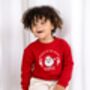 'Believe In The Magic' Vintage Santa Personalised Embroidered Christmas Sweatshirt Jumper, thumbnail 2 of 7
