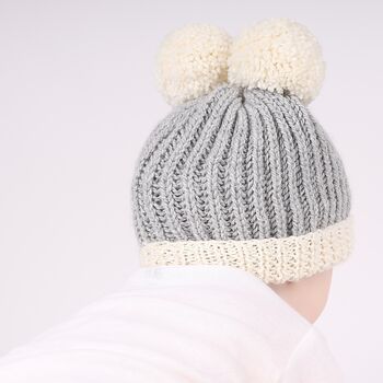 Pom Pom Hat Baby Easy Knitting Kit, 2 of 8