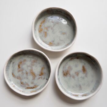 Handmade Blue/Brown Ceramic Flat Ring Dish, 5 of 6
