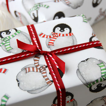 Baby Penguin Christmas Wrapping Paper, 2 of 11