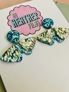 Moth Glitter Resin Earrings, 3 of 4