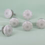 Set Of Six Success Grey Floral Ceramic Door Knobs, thumbnail 1 of 5