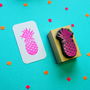 Tropical Flamingo Pineapple And Palm Tree Rubber Stamps, thumbnail 3 of 5