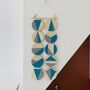 Teal And Grey Plywood Geometric Modern Wall Hanging Art, thumbnail 1 of 8