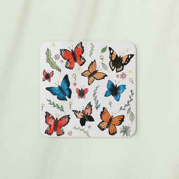 Melamine And Cork Butterflies Coasters, 2 of 6