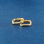 Gold Plated Rectangular Huggie Hoop Earrings, thumbnail 6 of 7