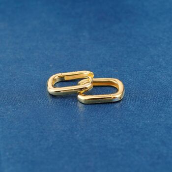 Gold Plated Rectangular Huggie Hoop Earrings, 6 of 7