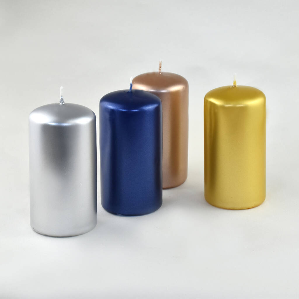 G Decor Grace Varnished Shimmer Pillar Candle By G Decor