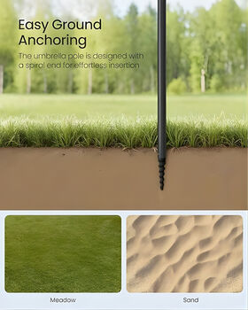 Tilting Garden Parasol Patio Sun Umbrella, 5 of 6