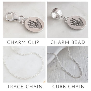 Memorial Ashes Hammered Pebble Charm, 2 of 3