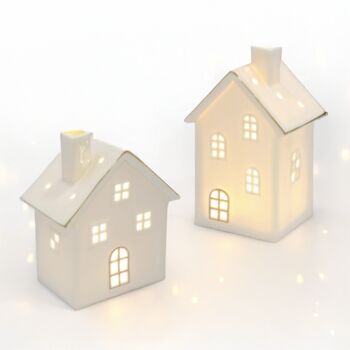 White And Gold Ceramic Home Tealight Holders, 5 of 6