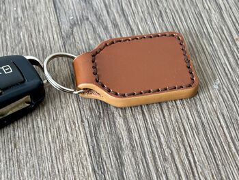 Personalised Leather Keyring, Tan, 7 of 8