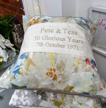 Golden Wedding Cushion, 2 of 9
