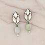 Green Opal And Gold Semi Precious Bridal Earrings – Brynn, thumbnail 1 of 6