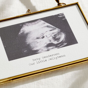 Personalised Brass Baby First Scan Frame, 3 of 5