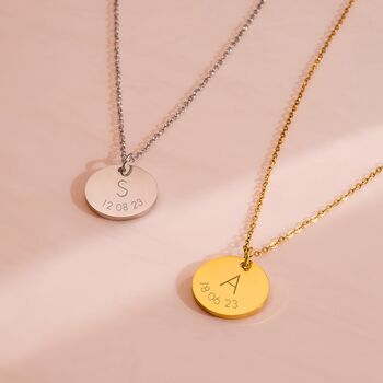 Asta Initial And Date Personalised Necklace, 2 of 11