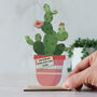 Personalised Wooden Card, Cactus, thumbnail 2 of 5