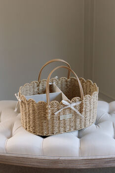 Scallop Edge Nappy Caddy Basket, 4 of 7