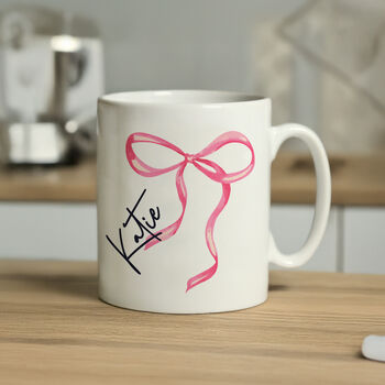 Personalised Bow Mug For Her, 3 of 4
