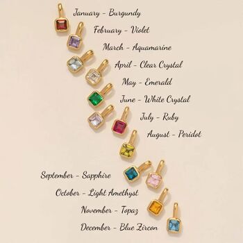 Gold Personalised Birthstone Charm Necklace, 3 of 3