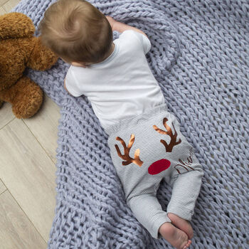 Personalised First Christmas Reindeer Baby Leggings, 2 of 5