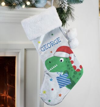 Personalised Dinosaur Christmas Stocking, 4 of 4
