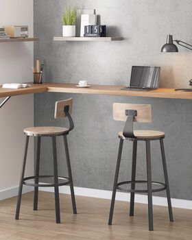 Tall Bar Stools With Backrest For Kitchen, 4 of 11