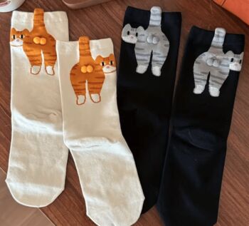 Novelty Fun Socks Size Five To Nine ~ Cats With Balls, 6 of 11
