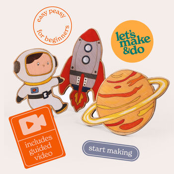 Paint Your Own Wooden Space Explorers Diy Craft Kit For Kids, 2 of 9