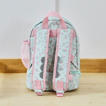 Personalised Sage Ditsy Floral Compartment Backpack, 4 of 8