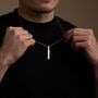 Personalised 18 K Gold Bar Pendant Chain For Men And Women, thumbnail 3 of 12