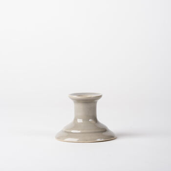 Handcrafted Ceramic Pale Grey Taper Candle Stick, 3 of 3