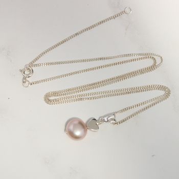 Silver Heart And Pearl Pendant And Drop Earrings Set, 7 of 10