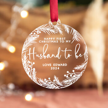 Husband To Be Personalised Engagement Ornament Gift, 3 of 5