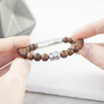 Personalised Men's Wooden Buddha Bracelet, 4 of 7