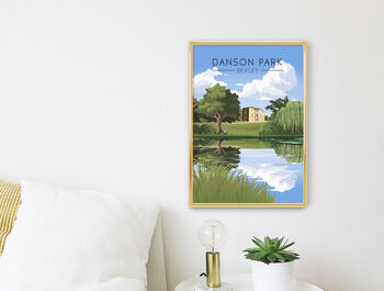 Danson Park London Travel Poster Art Print, 2 of 8