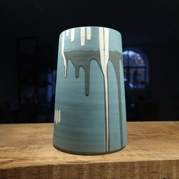 Teal Wide Stem Vase Water Wonders Series, 2 of 6