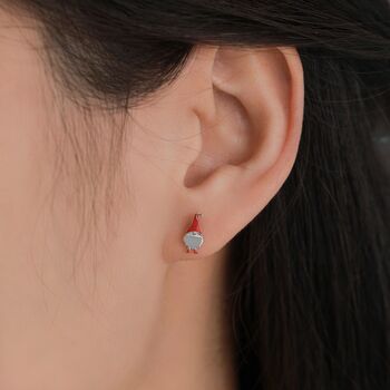 Mismatched Gnome And Mushroom Stud Earrings In Sterling Silver, 3 of 10