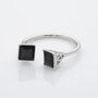 Sapphire Square 925 Sterling Silver Ring, thumbnail 1 of 3