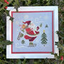 Skating Santa Modern Cross Stitch Kit, thumbnail 4 of 5
